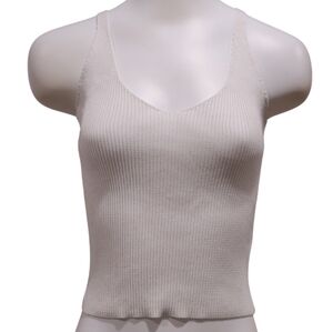 White Ribbed Tank Top